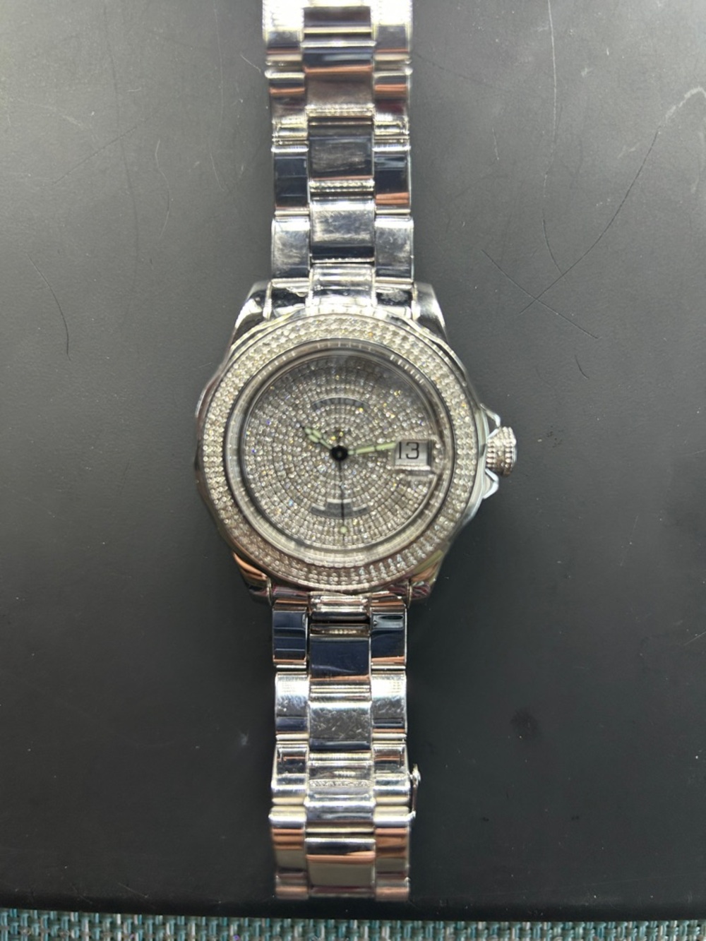 Invicta Silver Stainless Steel Automatic Back View